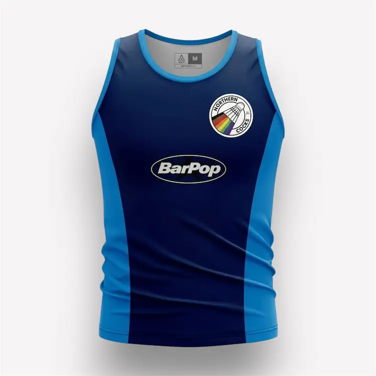 Official club vest tank top featuring the badminton club's logo