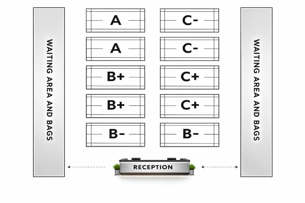 Badminton court grid layout